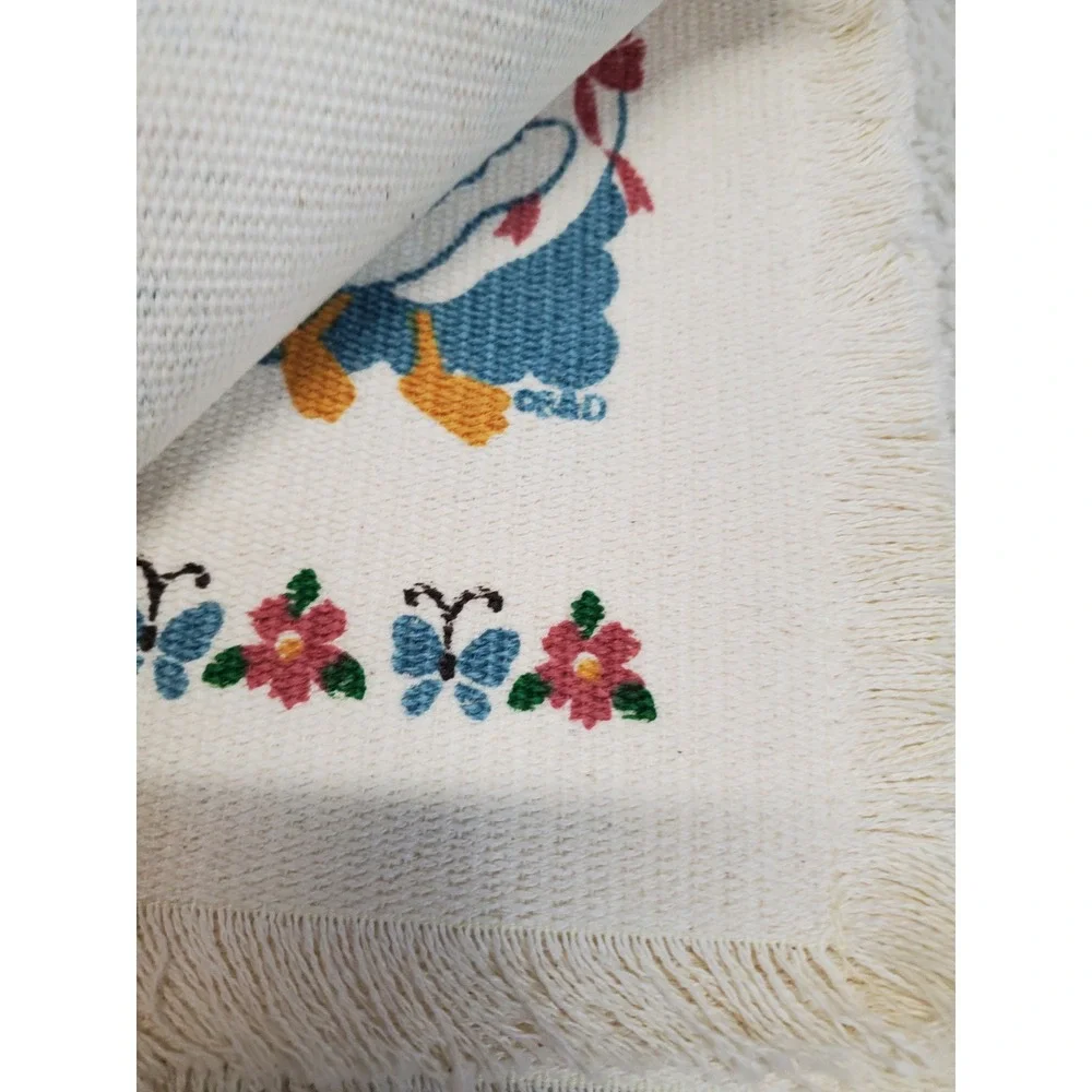 NWT Vintage White Blue Goose Geese Frayed Country Cottage Placemats Set 4